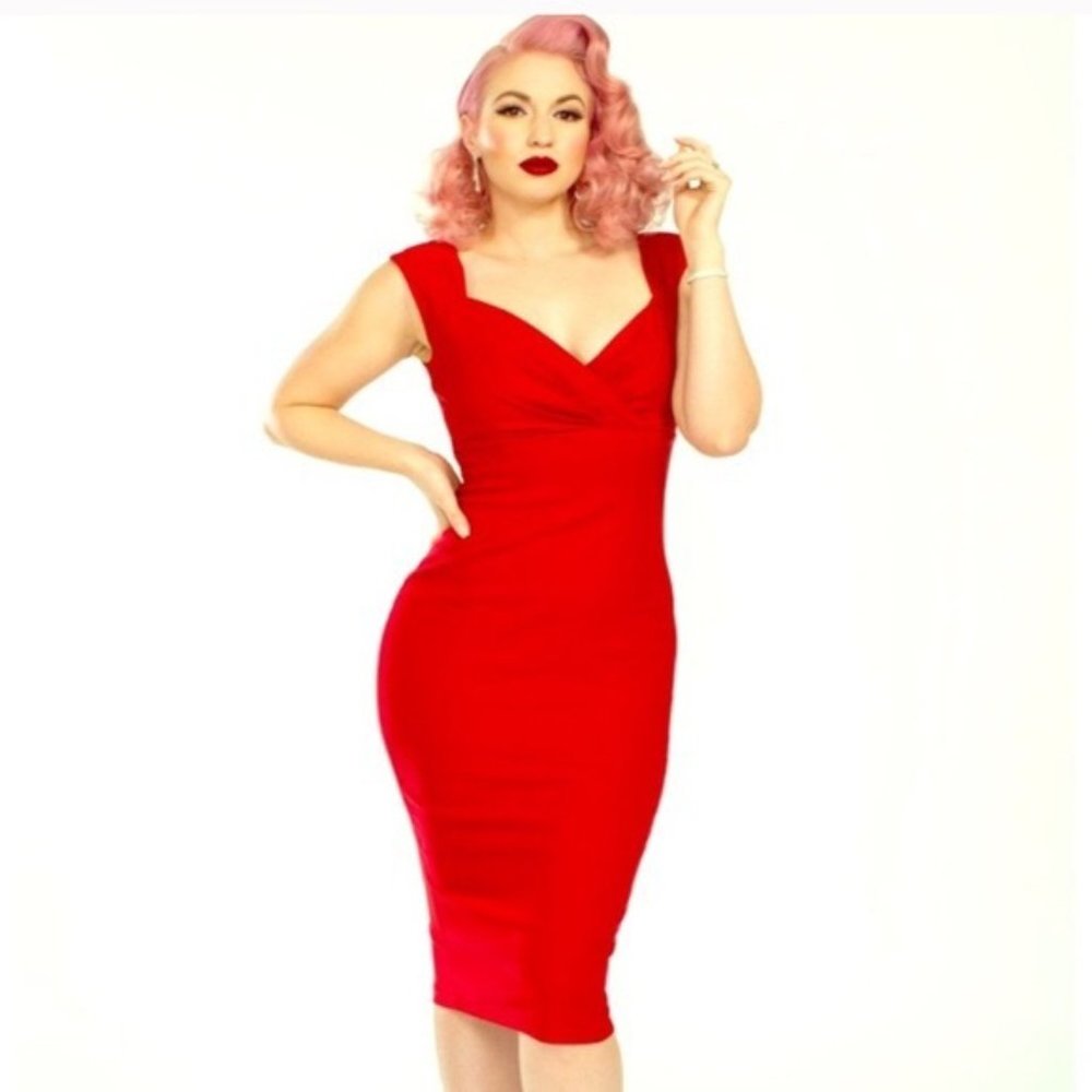 Pinup Couture Red Midi Dress